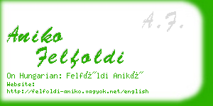 aniko felfoldi business card